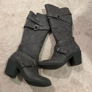 Gray Blowfish Heel Tall Boots